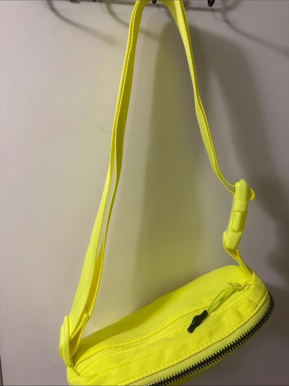 Nostalgia Neon Yellow Crossbody Pouch with Black Logo